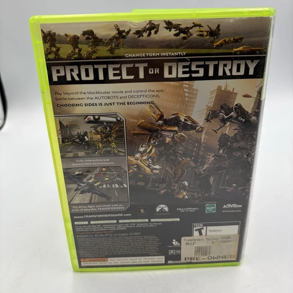 Transformers: The Game (Xbox 360, 2007) Complete W/ Manual-